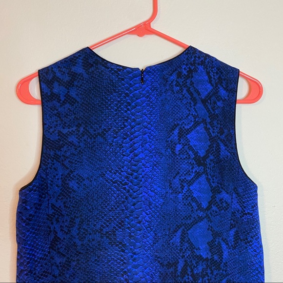 REBECCA TAYLOR blue python colorblock shift dress - Picture 10 of 12